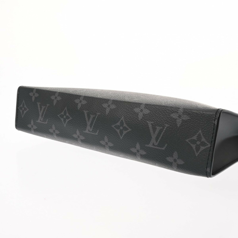 路易威登 (LOUIS VUITTON) Monogram Eclipse Pochette Voyage MM 黑色 M61692 男士帆布二等包 A 級二手 Ginzo-3