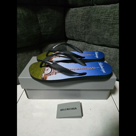 [全新]Balenciaga 巴黎世家 巴黎鐵塔 夾腳拖 42