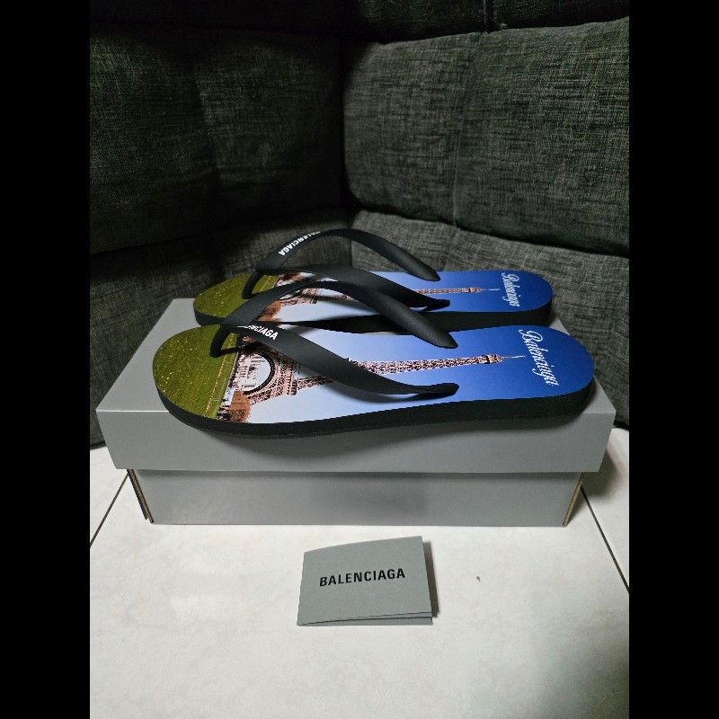 [全新]Balenciaga 巴黎世家 巴黎鐵塔 夾腳拖 42-0
