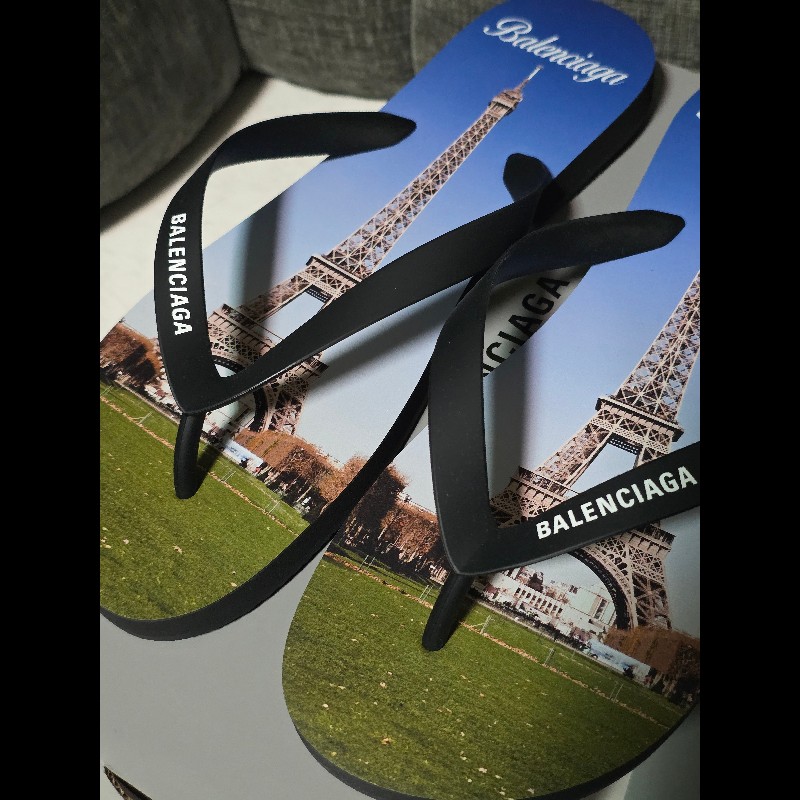 [全新]Balenciaga 巴黎世家 巴黎鐵塔 夾腳拖 42-2