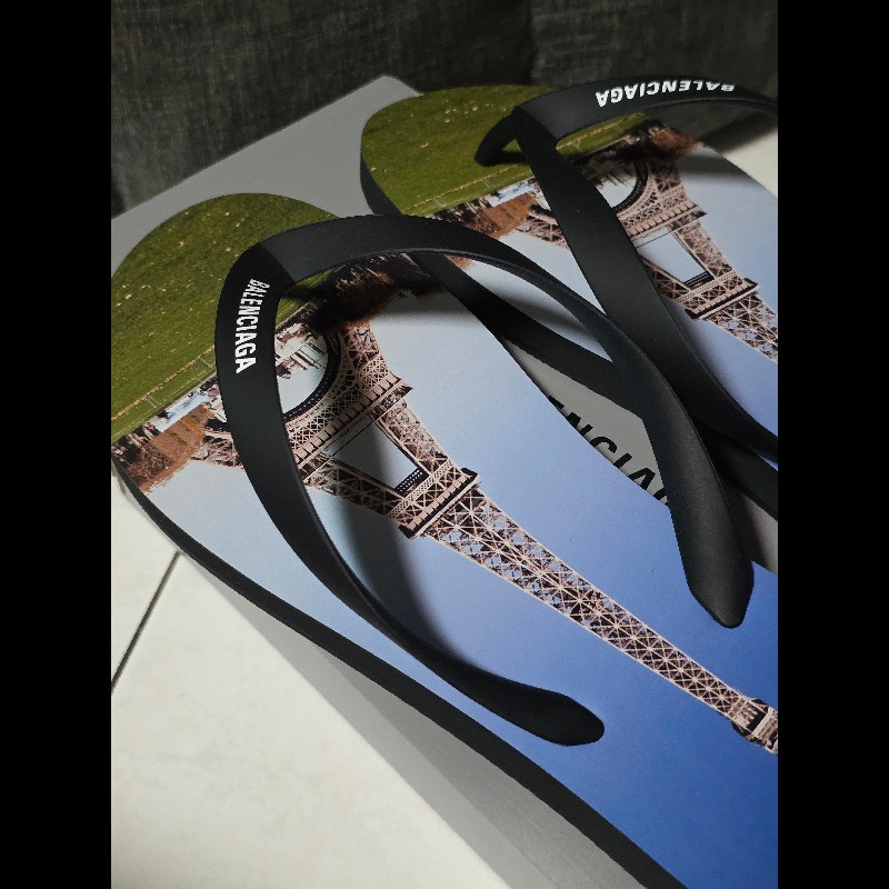 [全新]Balenciaga 巴黎世家 巴黎鐵塔 夾腳拖 42-4