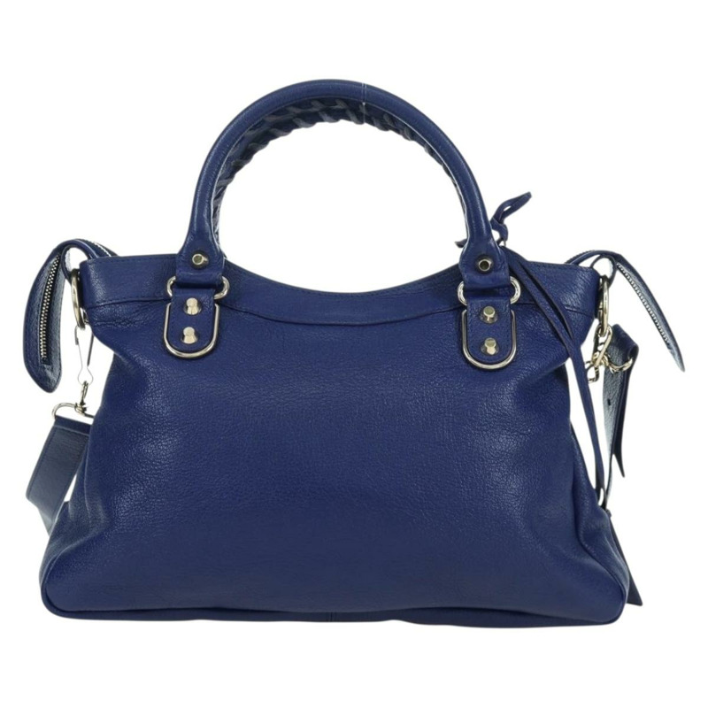 【日本直送】BALENCIAGA The Town 金屬邊飾皮革雙肩包 海軍藍 240579 正品 ARZ708SAV-1