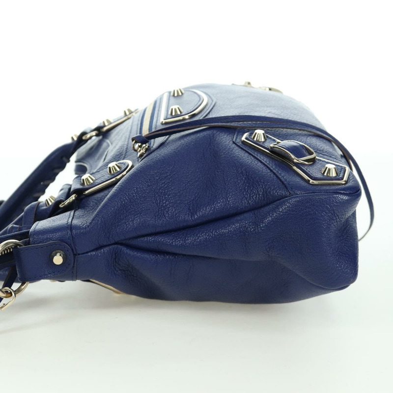【日本直送】BALENCIAGA The Town 金屬邊飾皮革雙肩包 海軍藍 240579 正品 ARZ708SAV-2