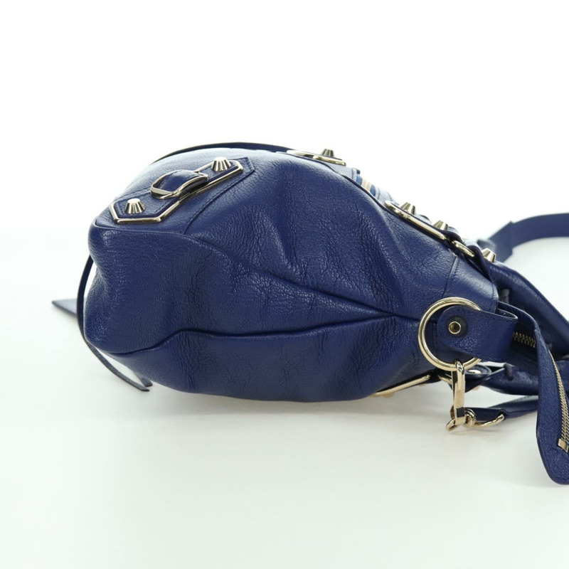 【日本直送】BALENCIAGA The Town 金屬邊飾皮革雙肩包 海軍藍 240579 正品 ARZ708SAV-3