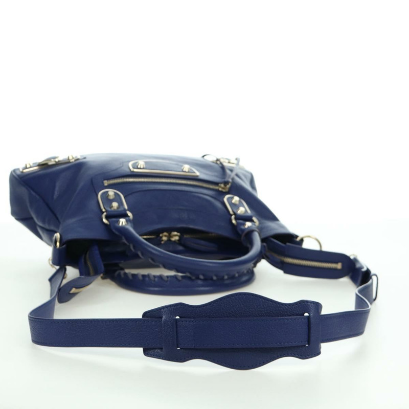 【日本直送】BALENCIAGA The Town 金屬邊飾皮革雙肩包 海軍藍 240579 正品 ARZ708SAV-7