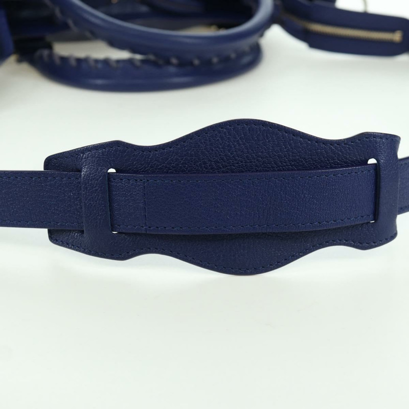 【日本直送】BALENCIAGA The Town 金屬邊飾皮革雙肩包 海軍藍 240579 正品 ARZ708SAV-8