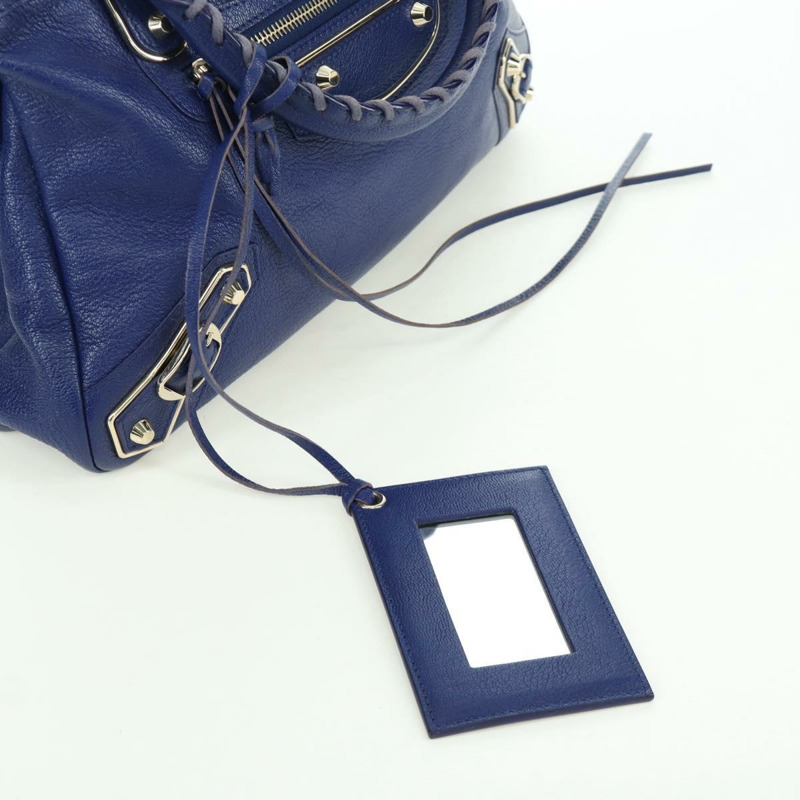 【日本直送】BALENCIAGA The Town 金屬邊飾皮革雙肩包 海軍藍 240579 正品 ARZ708SAV-19