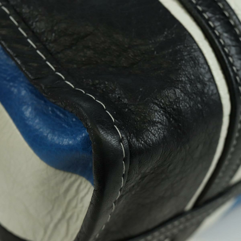 【日本直送】BALENCIAGA Bazaar Shopper S Bag 皮革 2way Blue Silver 443096 Auth BSZ626V-8