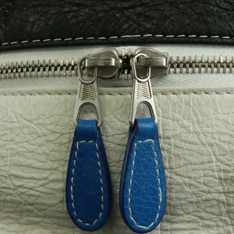 【日本直送】BALENCIAGA Bazaar Shopper S Bag 皮革 2way Blue Silver 443096 Auth BSZ626V-19