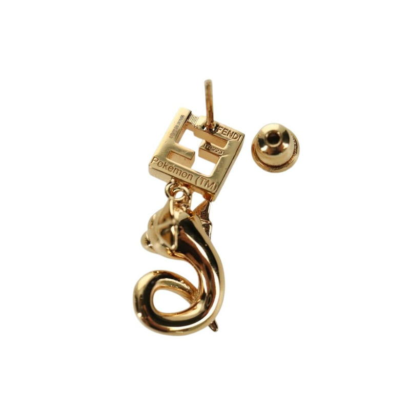 【日本直送】FENDI x FRGMT x POKMON 迷你龍耳環 金屬金色 Auth 167130SM-4