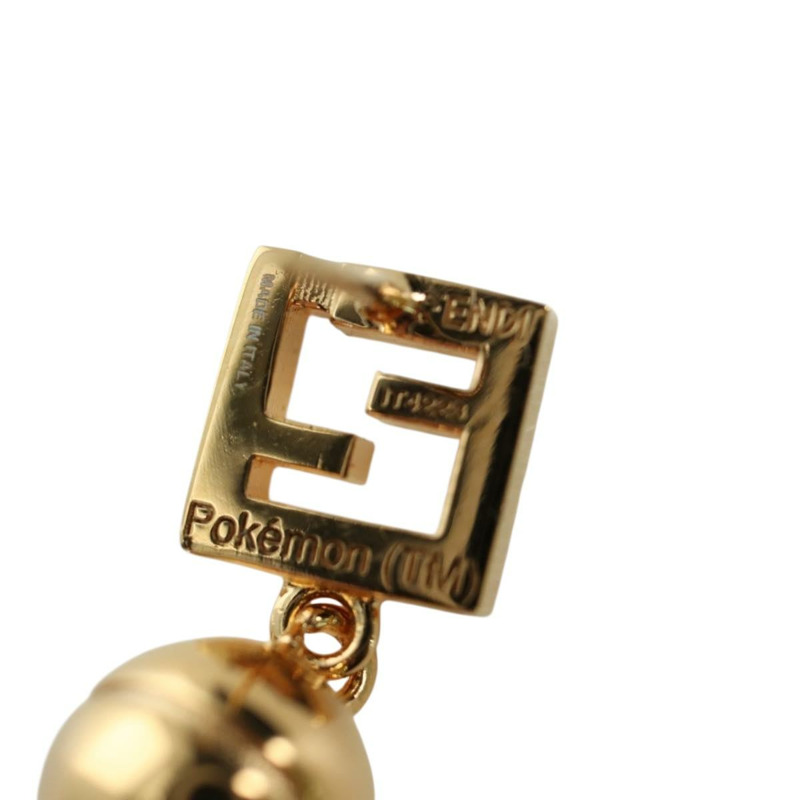 【日本直送】FENDI x FRGMT x POKMON 迷你龍耳環 金屬金色 Auth 167130SM-10