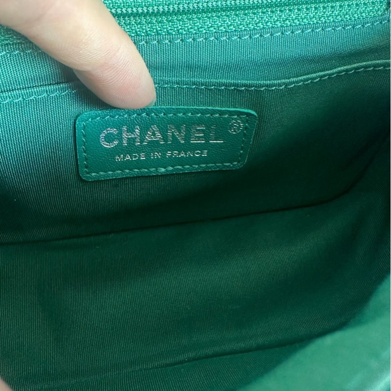 香奈兒包 翻蓋包 方胖子 V紋小方包 CF 魚子醬 連收據副本 皮革包 包包 皮革包 蒂芙尼 蒂芬妮 二手包 中古包 二手 chanel tiffany blue /green caviar  leather mini square chain crossbody bag /classic flap cf bag-29