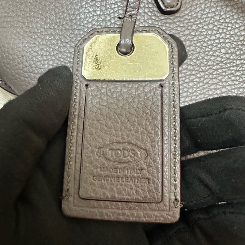 TOD’S 藕色牛皮斜背包-20