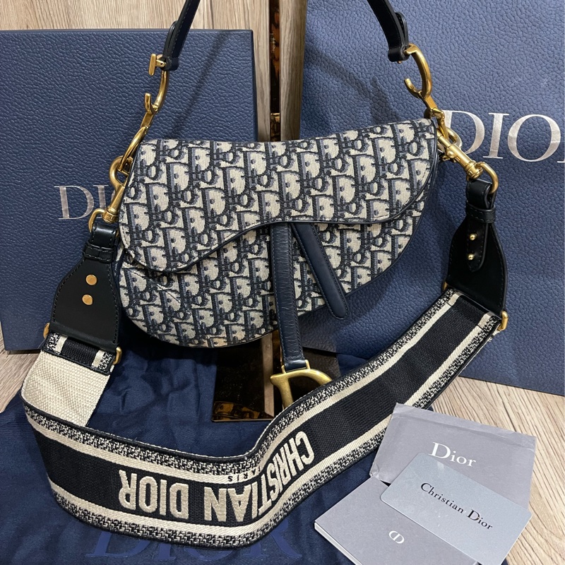 Dior經典緹花馬鞍包+背袋（原價整個18萬多現在出清價）-2
