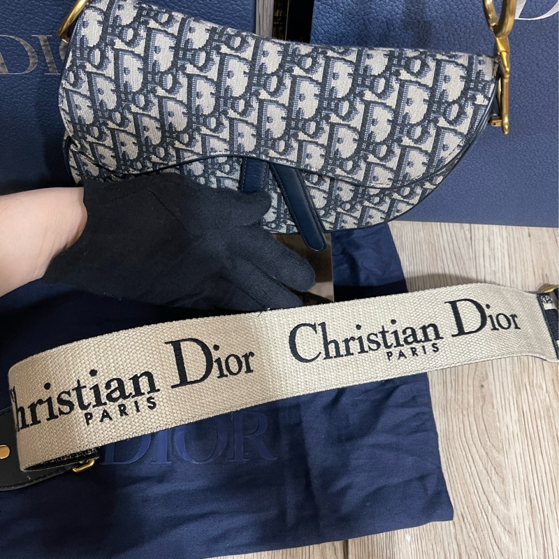 Dior經典緹花馬鞍包+背袋（原價整個18萬多現在出清價）-19