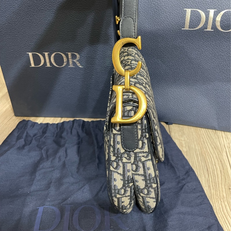 Dior經典緹花馬鞍包+背袋（原價整個18萬多現在出清價）-20