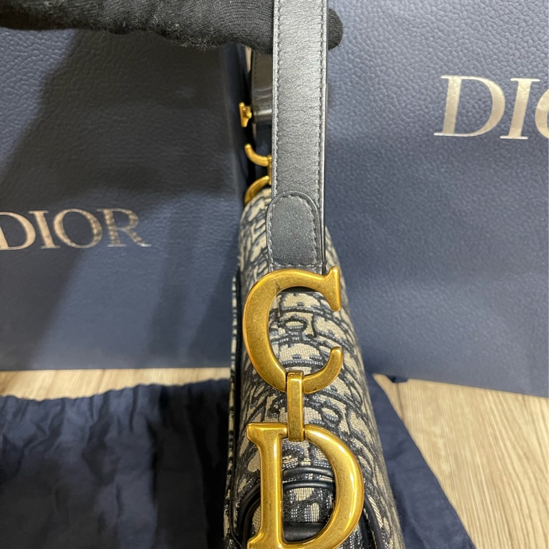 Dior經典緹花馬鞍包+背袋（原價整個18萬多現在出清價）-23