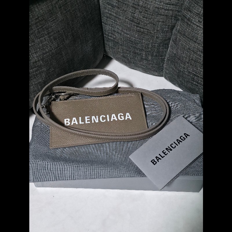 [全新]Balenciaga 巴黎世家 掛繩零錢卡夾 棕色-0