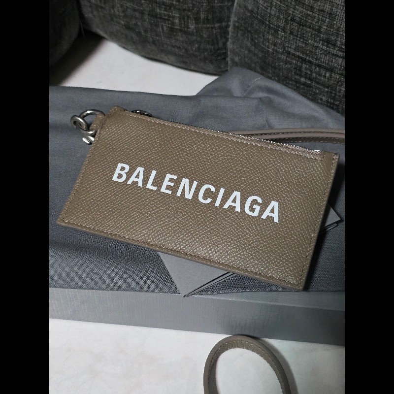 [全新]Balenciaga 巴黎世家 掛繩零錢卡夾 棕色-1