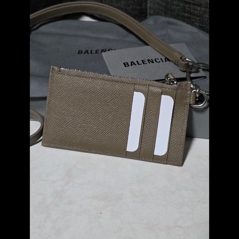 [全新]Balenciaga 巴黎世家 掛繩零錢卡夾 棕色-2