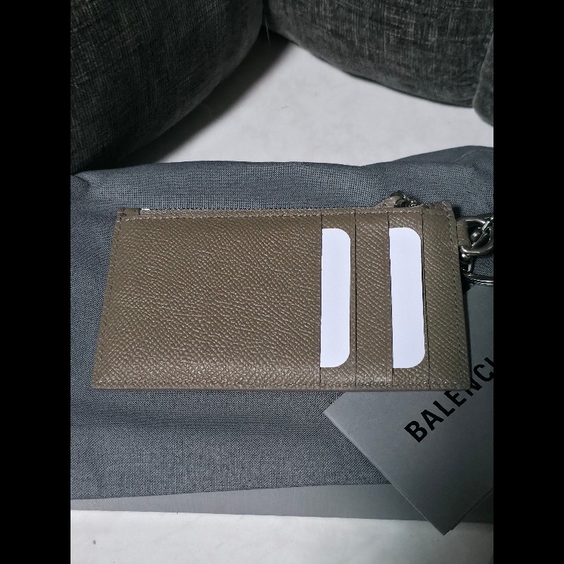 [全新]Balenciaga 巴黎世家 掛繩零錢卡夾 棕色-3