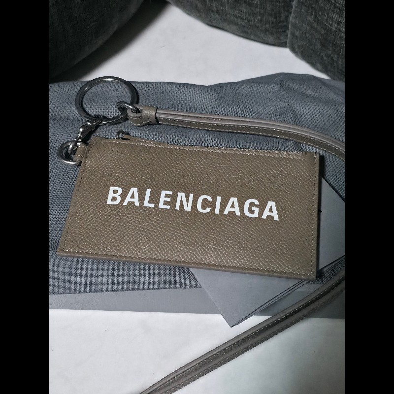 [全新]Balenciaga 巴黎世家 掛繩零錢卡夾 棕色-4