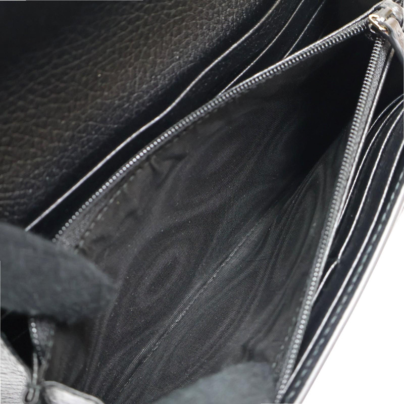 黑色牛皮 烏木色PVC塗層帆布 Petite Marmont 長夾【GUCCI 古馳】 456116-5