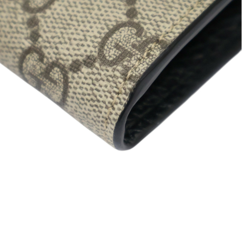 黑色牛皮 烏木色PVC塗層帆布 Petite Marmont 長夾【GUCCI 古馳】 456116-12