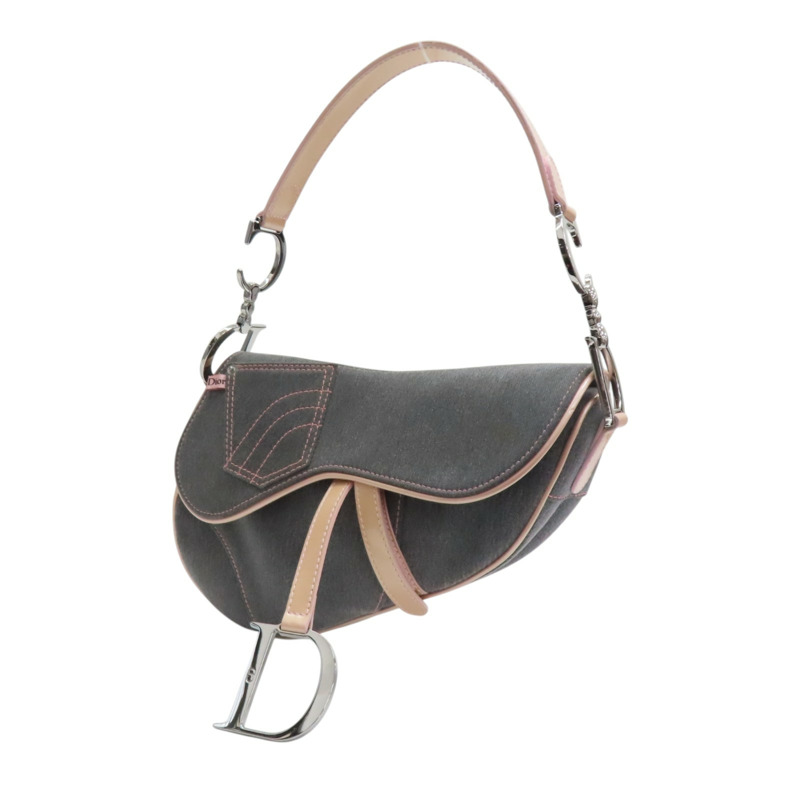 粉/灰色 丹寧 saddle 馬鞍包 肩背包【Dior 迪奧】-2