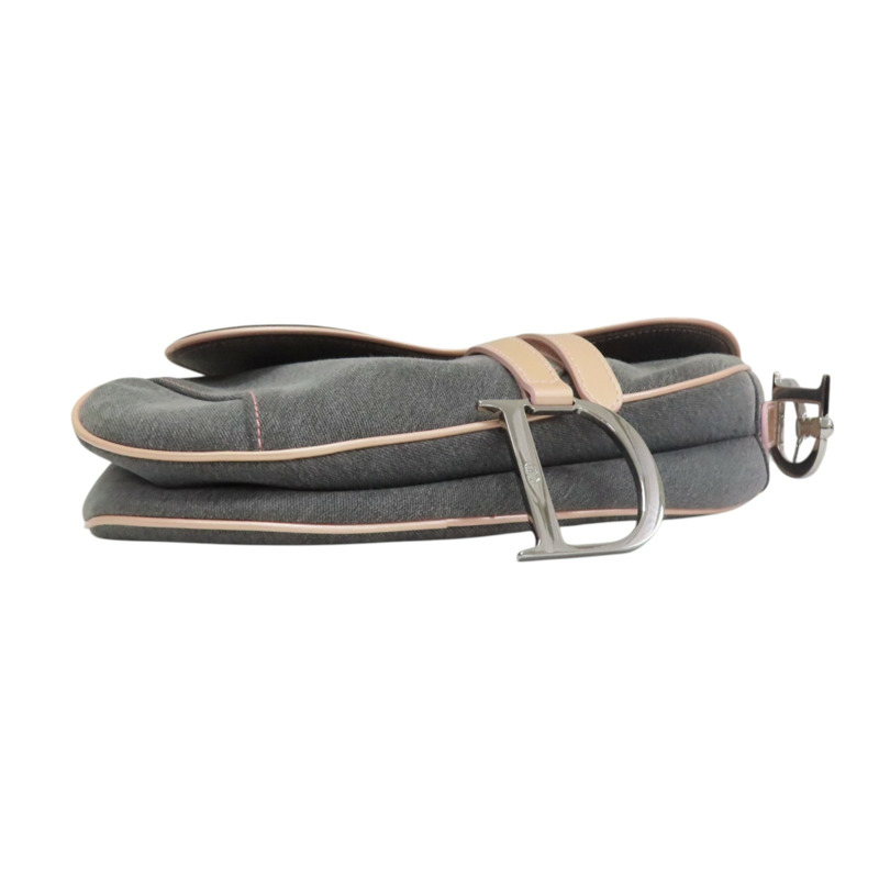 粉/灰色 丹寧 saddle 馬鞍包 肩背包【Dior 迪奧】-3