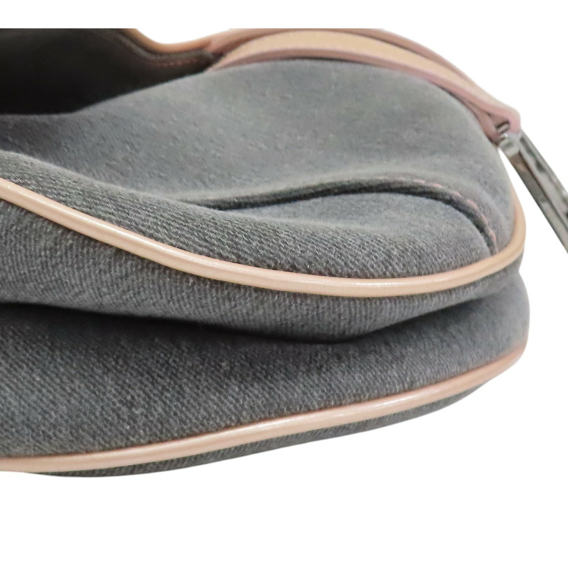 粉/灰色 丹寧 saddle 馬鞍包 肩背包【Dior 迪奧】-11