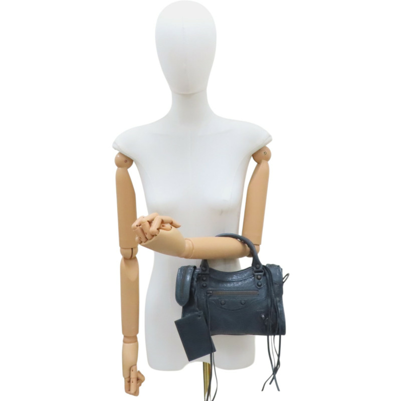 藍灰色 羊皮 Le City Mini Bag 兩用包【Balenciaga 巴黎世家】 300295-9