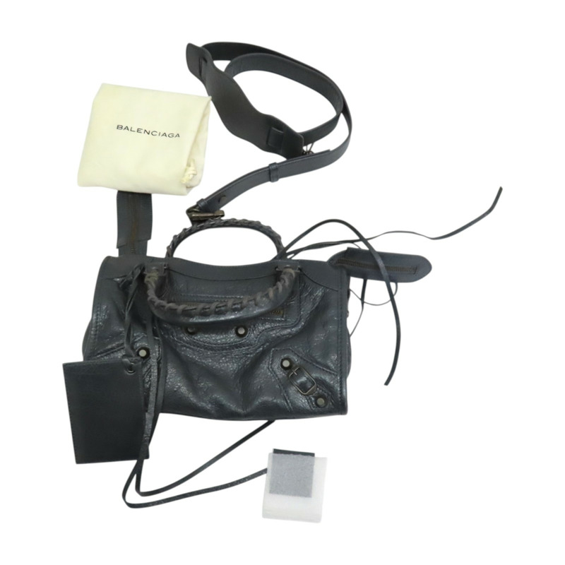 藍灰色 羊皮 Le City Mini Bag 兩用包【Balenciaga 巴黎世家】 300295-11