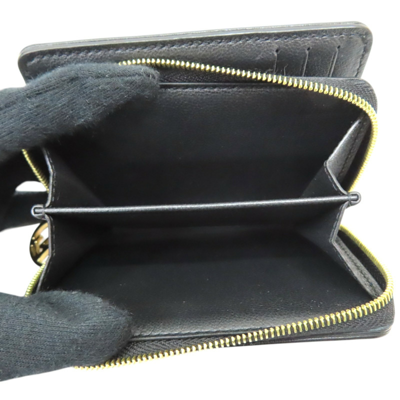 黑色 原花 壓紋 羊皮 Lou Coussin 短夾【LOUIS VUITTON LV 路易威登】 M81599-6