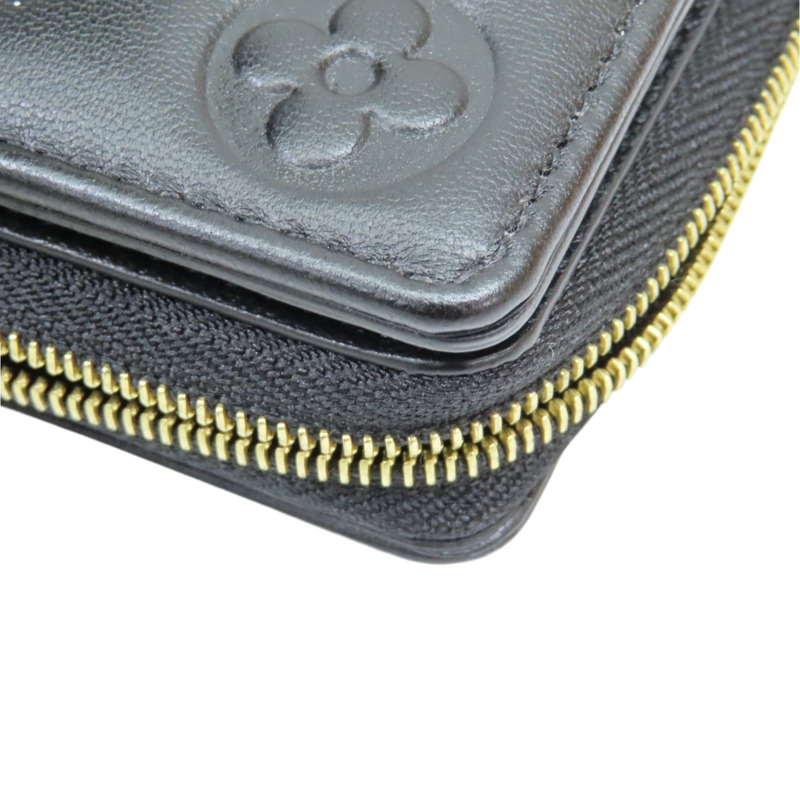 黑色 原花 壓紋 羊皮 Lou Coussin 短夾【LOUIS VUITTON LV 路易威登】 M81599-9