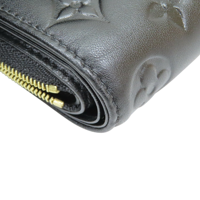黑色 原花 壓紋 羊皮 Lou Coussin 短夾【LOUIS VUITTON LV 路易威登】 M81599-11