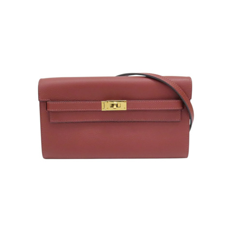 暗紅色 Evercolor牛皮 Kelly To Go 肩背包 金釦 W刻【HERMES 愛馬仕】 H084169CC
