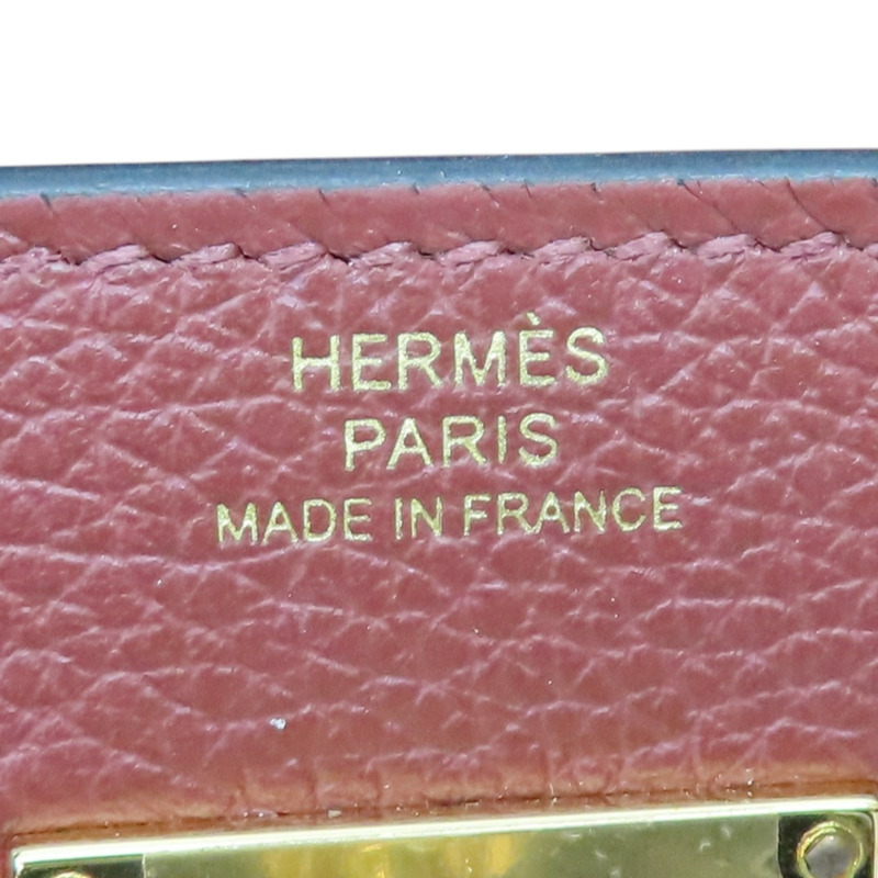 暗紅色 Evercolor牛皮 Kelly To Go 肩背包 金釦 W刻【HERMES 愛馬仕】 H084169CC-6