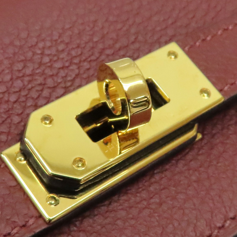 暗紅色 Evercolor牛皮 Kelly To Go 肩背包 金釦 W刻【HERMES 愛馬仕】 H084169CC-8