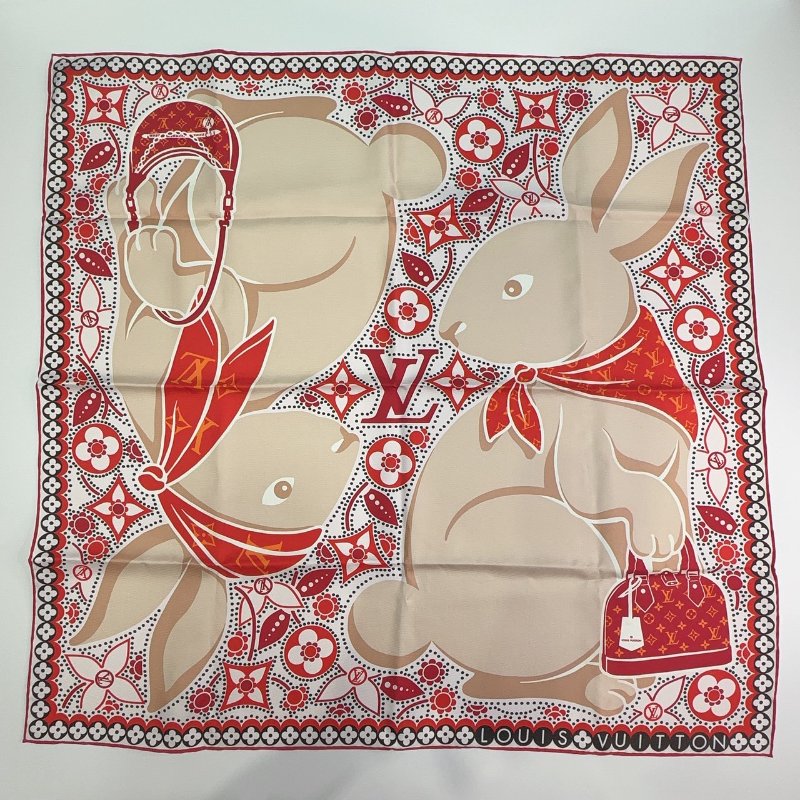 LV 全新Precious Rabbit 70兔子方巾-4
