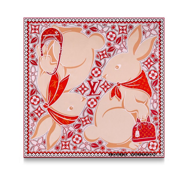LV 全新Precious Rabbit 70兔子方巾-7