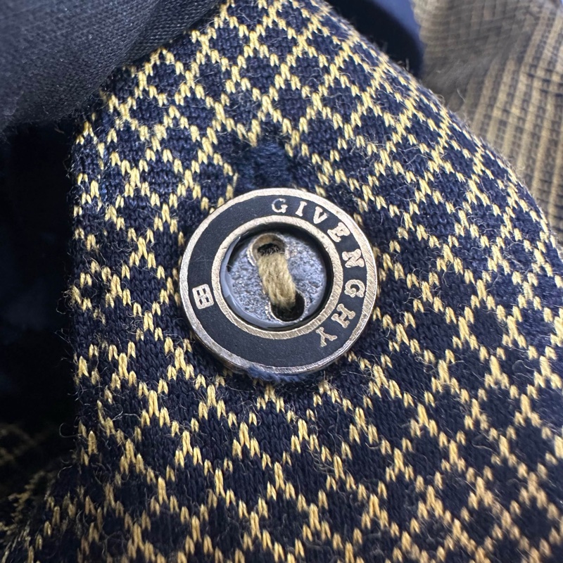 GIVENCHY 紀梵希 黑金格紋polo 襯衫 中古 二手 vintage-12