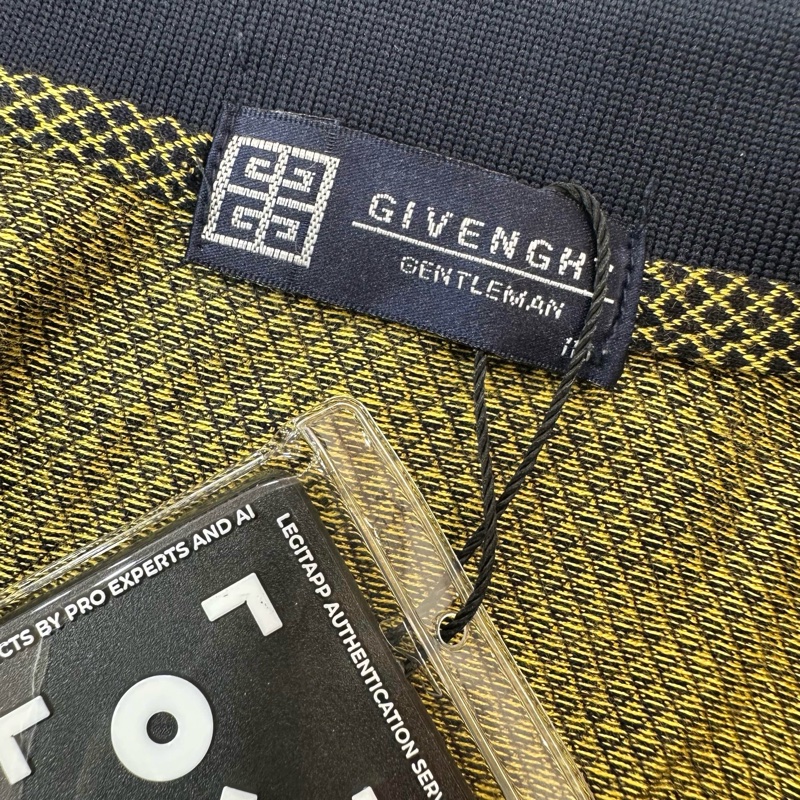 GIVENCHY 紀梵希 黑金格紋polo 襯衫 中古 二手 vintage-4