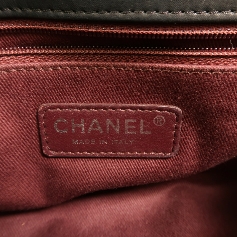 CHANEL 牛皮皮革Chain Shoulder銀扣鏈帶肩背袋-5