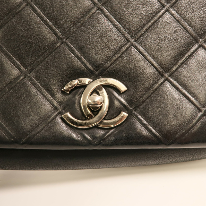 CHANEL 牛皮皮革Chain Shoulder銀扣鏈帶肩背袋-8