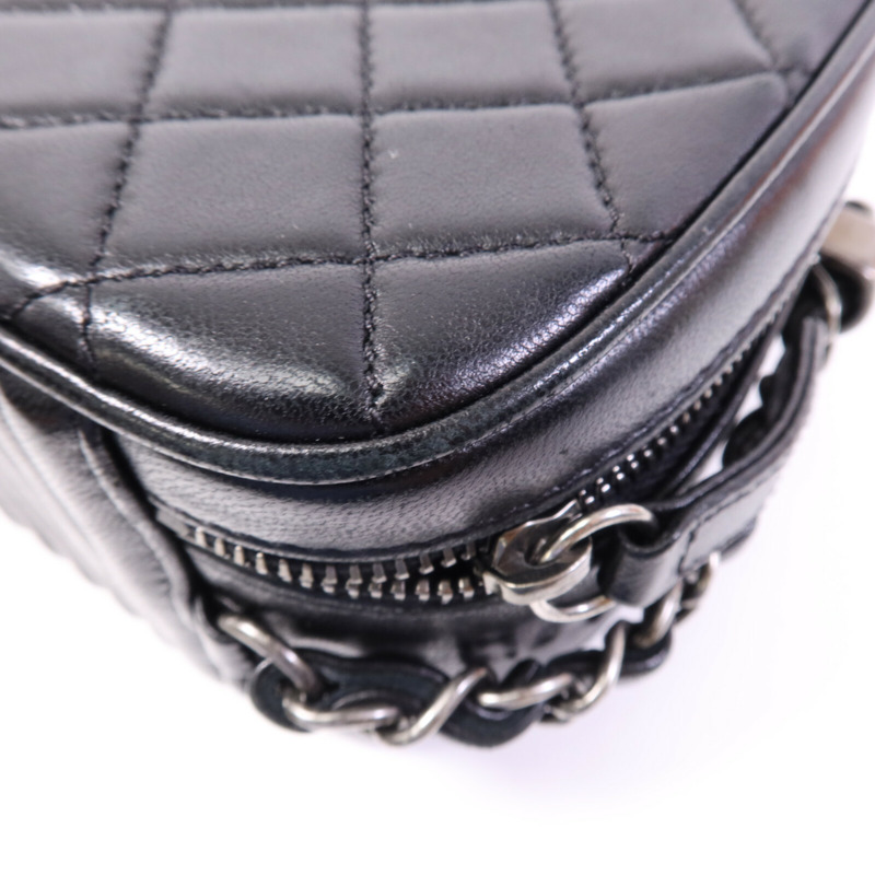 CHANEL 牛皮皮革Coco Boy Camera Bag銀扣鏈帶肩背袋-12