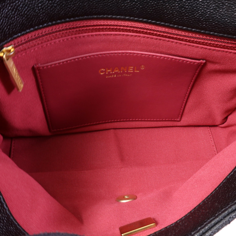 CHANEL 牛皮皮革Chain Around Flap Bag金扣鏈帶肩背袋-4