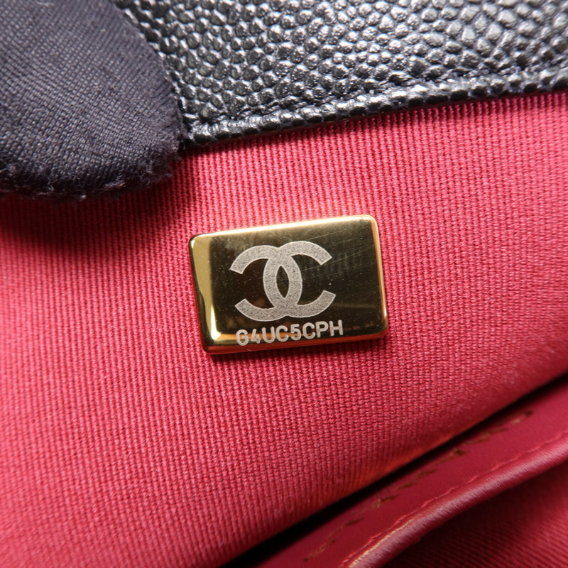 CHANEL 牛皮皮革Chain Around Flap Bag金扣鏈帶肩背袋-8