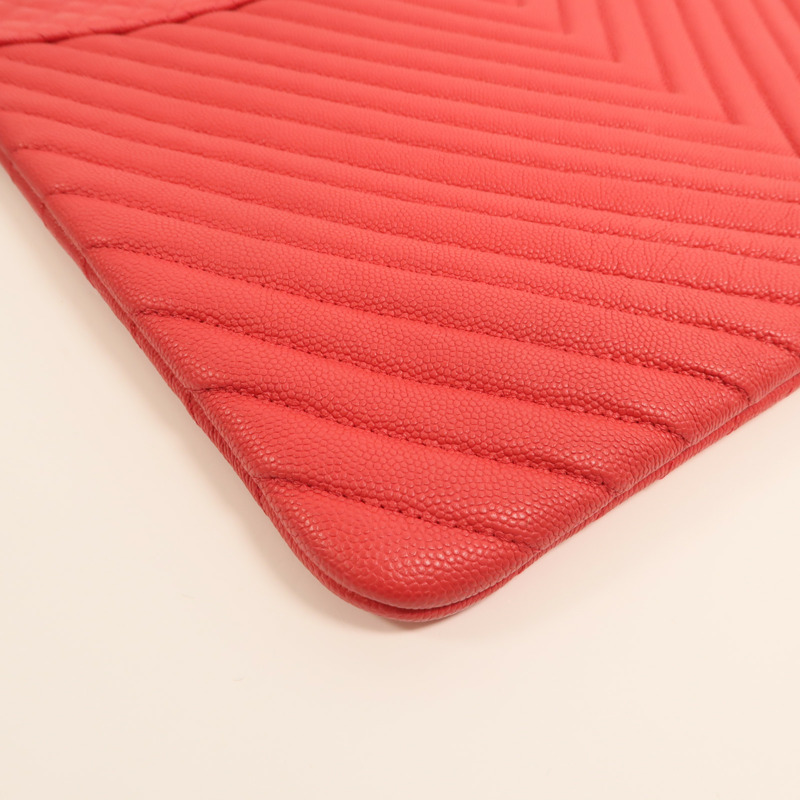 CHANEL 牛皮皮革Clutch金扣手拿包-12