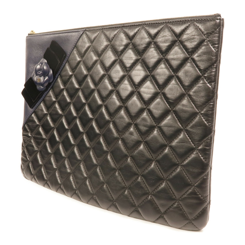 CHANEL 羊皮皮革Clutch金扣手拿包-2